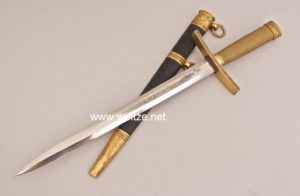 A recently gold-plated HJ leader's dagger. This dagger was never gold-plated. Someone has ruined a good piece, unless this is one of the Atwood fakes with a fiberglass scabbard